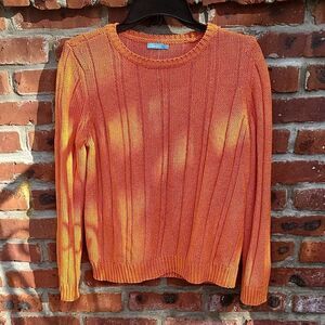 J. McLaughlin Vibrant Orange Crewneck Sweater